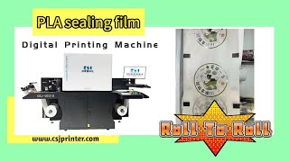 PLA sealing film printing machine，CSJU3210 UV digital printer，roll to roll style [upl. by Sirtimid]