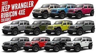 2022 Jeep Wrangler Rubicon 4xe  All Color Options  Images  AUTOBICS [upl. by Atirres]