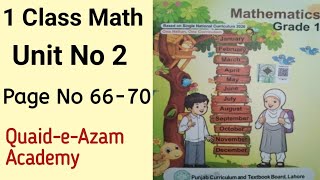 Unit No 2 One Class Math New Book  Page No 66  70  QuaideAzam Academy [upl. by Aikrehs]