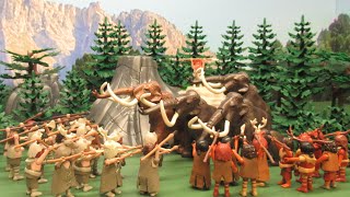 Néandertal VS CroMagnon  Bataille préhistorique et Mammouths  Stop motion Playmobil [upl. by Manbahs206]