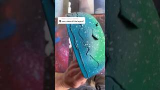 Peeling hundreds of layers of spray paint off shasha bowl… fifty cents😂👍👍 oddlysatisfying [upl. by Haidabez]