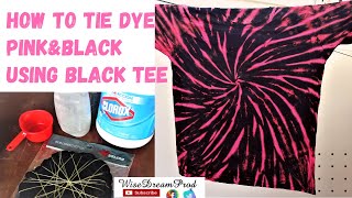 How to Tie Dye Pink and Black spiral [upl. by Aicssej503]