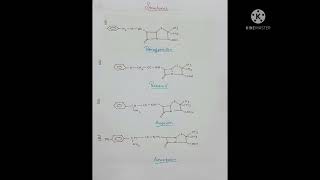 Structure of Benzylpenicillin ampicillin amoxicillin  penicillin V [upl. by Ullund]