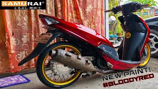 Yamaha Mio Sporty Repaint Fairings  DARK CANDY RED  Shoutouts [upl. by Jaddan110]