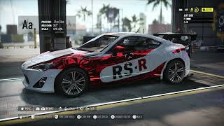 RSR GT86 Livery  Drift build  NFS HEAT [upl. by Airdnaxela]