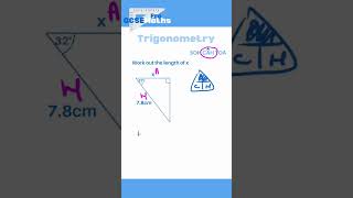 Trigonometry Find Sides SOH CAH TOA gcsemaths maths trigonometry sohcahtoa geometry triangles [upl. by Erbes]