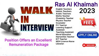 WalkInInterview UAE School Teaching Jobs 202324 Overcome Jobs [upl. by Ardnikal]