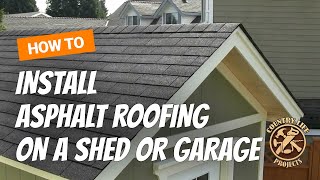 How To Install Asphalt Roofing Shingles on a Shed or Cabin  Shed Building Video 13 of 15 [upl. by Kinchen]