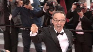 Roberto Benigni on the red carpet for the Premiere of Lazzaro Felice in Cannes [upl. by Ernesto]