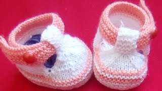 Tuto tricot  chaussons bébé au tricot part 22 [upl. by Ahsoym]