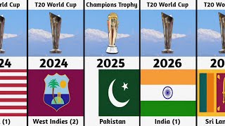 Host Nations for Mens ICC Events 2023 to 2031  Cricket World Cup T20 World Cup Champions Trophy [upl. by Eceryt]