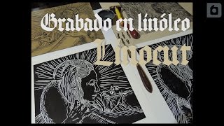 Impresión con Grabado en Linóleo  Impresión  Linocut  Print [upl. by Eelram]