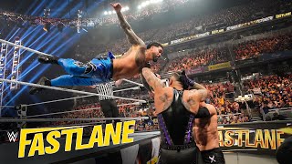 Judgment Day vs Rhodes amp Uso  Undisputed WWE Tag Team Title Match WWE Fastlane 2023 highlights [upl. by Tingley]