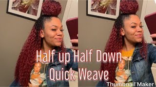 DIY Half Up Half Down Quick Weave Organique Hair Review [upl. by Holleran]