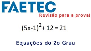 FAETEC  20232024 REVISÃO Equações do 2o Grau [upl. by Rammus]