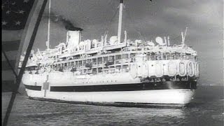 HD Historic Archival Stock Footage WWII  US Hospital Ship Carries Wounded Home [upl. by Cochard]