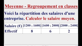 Calculer une moyenne pondérée à partir dun regroupement en classes [upl. by Nekial965]