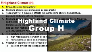 Koppen Scheme  Highland Climate H  UPSC IAS Geography [upl. by Dnalram]