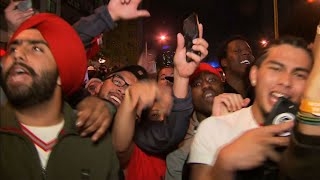 Huge Toronto crowd celebrates Raptors win [upl. by Enaile426]