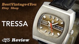 Handson video Review of Tressa Laser Beam Automatic TV Dial Swiss Watch From 70s [upl. by Oshinski]