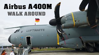 Airbus A400M  walk around  Luftwaffe  SIAF 2022  4K [upl. by Bertrando627]