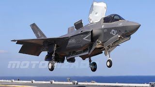 F35B Lightning II Aircraft Vertical Landing and Take Off aboard the Japanese Ship Izumo [upl. by Nadnal]