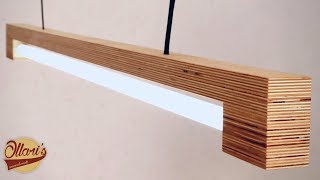 Modern LED Tube Light Fixture made from Plywood [upl. by Ling]