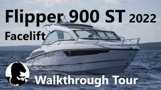 Flipper 900 ST 2022 facelift  Boat Walkthrough Video Tour [upl. by Aristotle]