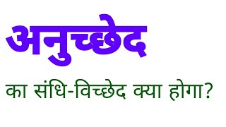 अनुच्छेद का संधि विच्छेद क्या होगा  anuched ka sandhi vichchhed kya hoga  sandhi vichchhed [upl. by Letsirc]