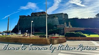 4K Europe Drive Genoa to Savona by Italian Riviera [upl. by Akinuahs666]