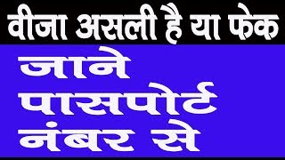 Check Visa By Passport Number RealFake  Hindi [upl. by Mylor]