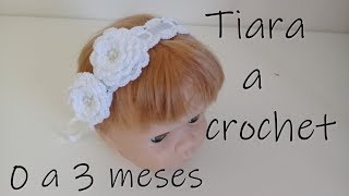 Diadema a crochet para bebe tejido fácil0 a 3 meses [upl. by Delogu]