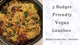 3 Budget Friendly Vegan Lunches  Simply Lavette vegan plantbased plantbasedlunch veganlunch [upl. by Hnirt]