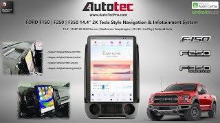 FORD F250 17–22 144quot QHD 2K Tesla Style Screen Navi CarPlay Android Auto GPS LTE [upl. by Eentruoc882]