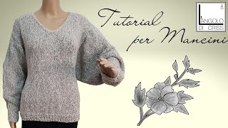 TUTORIAL MAGLIA AI FERRI PER MANCINI quotSallyquot [upl. by Elocyn]