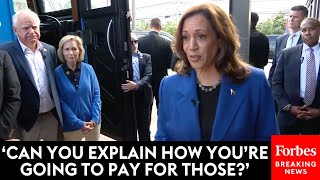 JUST IN Reporter Asks Kamala Harris Point Blank How Shell Pay For Economic Policy Proposals In PA [upl. by Harneen]