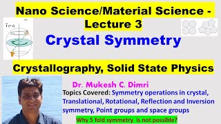 Crystal Symmetry Rotational Symmetry Inversion symmetryReflection Symmetry Space and Point Group [upl. by Cindelyn]