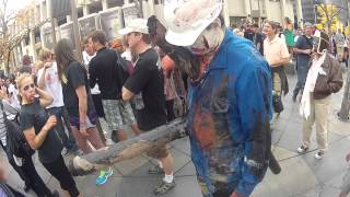 Construction Worker Impaled at Zombie Crawl Denver [upl. by Nadroj437]