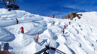 Härteste SkiAbfahrt der Welt Schweizer Wand 90 in Les Portes du Soleil [upl. by Baerman151]