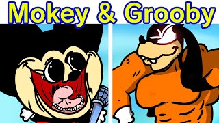 Friday Night Funkin VS Mokey amp Grooby  Cutscenes FNF Mod Mickey Mouse Sr Pelo Mokeys Show [upl. by Areht]