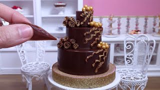 Miniature Chocolate Rose Bunch Cake  Mini Food ASMR [upl. by Nosral350]