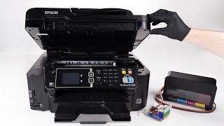 Instrukcja instalacji systemu CISS w drukarce Epson WF3620  WF7710  WF7720  WF7620 [upl. by Lemal]