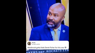 Derek Fisher Accidentally Says quotRussell Westbrickquot 😅 Shorts [upl. by Glynias]