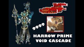 Boom Headshot  Harrow Prime lvl9999 Void Cascade Build  Warframe [upl. by Annabella]