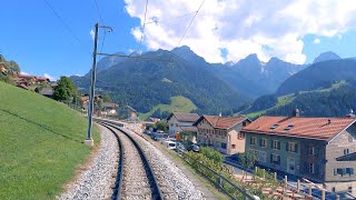 ★ 4K 🇨🇭 Montreux  Zweisimmen cab ride Switzerland Goldenpass 092023 Führerstandsmitfahrt [upl. by Tucky]