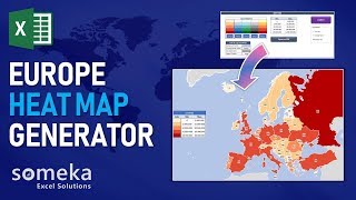 Europe Heat Map Excel Template  Dynamic Map of Europe Coloring [upl. by Jannery]