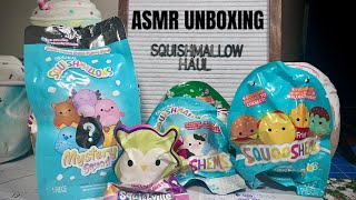 Squishmallow haul amp unboxing ASMR  crinkle sounds tapping no talking [upl. by Nhguahs]