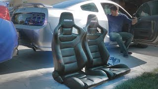 THESE SEATS ARE SO NICE Mustang Corbeau Racing Seats Install [upl. by Regen]