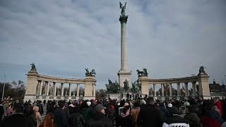 Ungheria prima protesta contro le misure anti Covid a Budapest [upl. by Onia939]