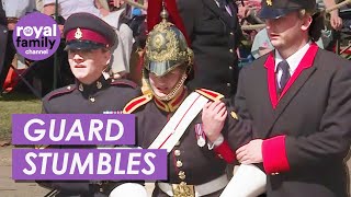 Royal Guard Stumbles at Order of the Garter in Windsor [upl. by Andrey691]